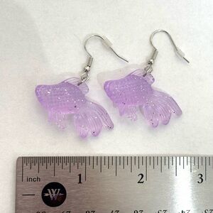 cutie purple fish earrings